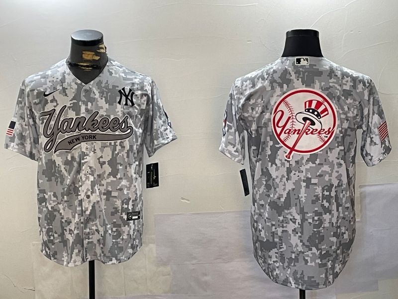 Men New York Yankees Blank Camo Joint Name 2024 Nike MLB Jersey style 3